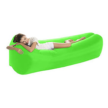 Inflatable Lounger - Portable Air Beds Sleeping Chair Sofa Couch (green)