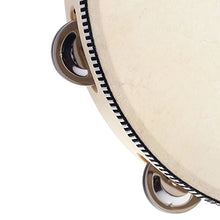 Andoer® 10" Hand Held Tambourine Drum Bell Birch Metal Jingles Percussion