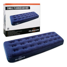 Milestone Camping Single Flocked Airbed - Blue