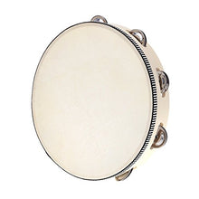 Andoer® 10" Hand Held Tambourine Drum Bell Birch Metal Jingles Percussion