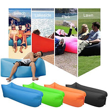 Inflatable Lounger - Portable Air Beds Sleeping Chair Sofa Couch (green)