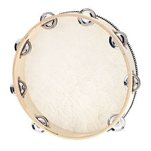 Andoer® 10" Hand Held Tambourine Drum Bell Birch Metal Jingles Percussion