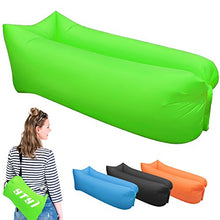Inflatable Lounger - Portable Air Beds Sleeping Chair Sofa Couch (green)