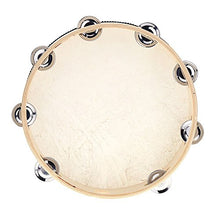 Andoer® 10" Hand Held Tambourine Drum Bell Birch Metal Jingles Percussion