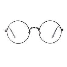 Unisex Round Metal Frame Clear Lens Glasses