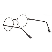 Unisex Round Metal Frame Clear Lens Glasses