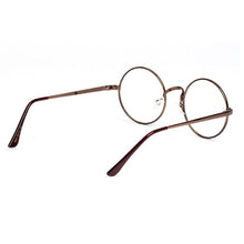 Unisex Round Metal Frame Clear Lens Glasses