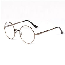 Unisex Round Metal Frame Clear Lens Glasses