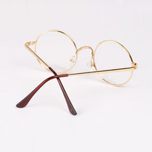 Unisex Round Metal Frame Clear Lens Glasses