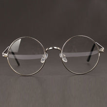 Unisex Round Metal Frame Clear Lens Glasses