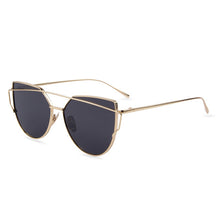 Cat Eye Sunglasses Twin-Beams Rose Gold Frame Sun Glasses for Women