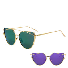 Cat Eye Sunglasses Twin-Beams Rose Gold Frame Sun Glasses for Women