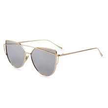 Cat Eye Sunglasses Twin-Beams Rose Gold Frame Sun Glasses for Women