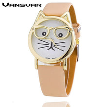 Cat Watch Fashion Leather Strap Wrist Watch Women Quartz Watches