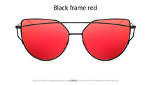 Cat Eye Sunglasses  Twin-Beam Mirror Lens Sun Glasses Rose Gold Metal UV400