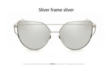 Cat Eye Sunglasses  Twin-Beam Mirror Lens Sun Glasses Rose Gold Metal UV400
