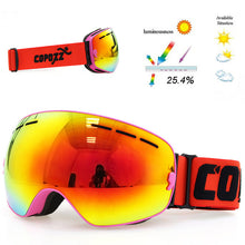Professional ski goggles double layers lens anti-fog UV400
