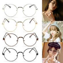 Chic Eyeglasses Retro Big Round Metal Frame Clear Lens Black, Silver, Gold, Copper