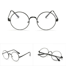 Chic Eyeglasses Retro Big Round Metal Frame Clear Lens Black, Silver, Gold, Copper