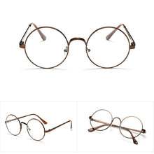 Chic Eyeglasses Retro Big Round Metal Frame Clear Lens Black, Silver, Gold, Copper