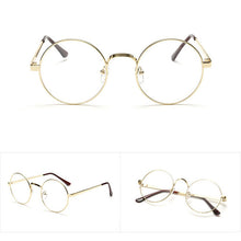 Chic Eyeglasses Retro Big Round Metal Frame Clear Lens Black, Silver, Gold, Copper