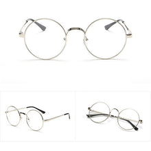 Chic Eyeglasses Retro Big Round Metal Frame Clear Lens Black, Silver, Gold, Copper