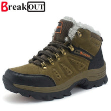 Boots for Men Winter Snow Boots Warm Fur&Plush Lace Up