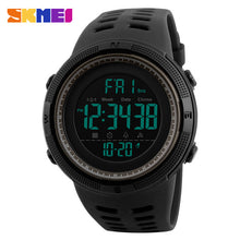 Men Sports Watches Countdown Double Time Watch Alarm Chrono Digital