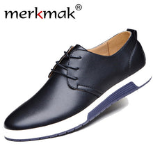 Mens Shoes Casual Leather Fashion Trendy Black Blue Brown