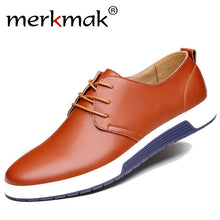 Mens Shoes Casual Leather Fashion Trendy Black Blue Brown