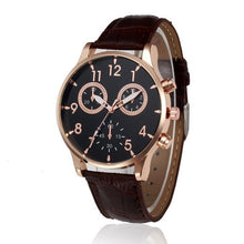 Mens Watch Retro Design Leather Analog Alloy Quartz