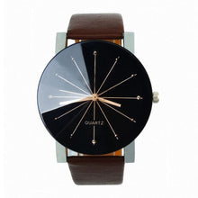 Men's Watch Quartz Dial Clock Leather Wrist Watch Round Case Stainless Steel