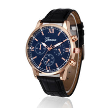 Mens Watches Analog PU Leather Quartz-Watch
