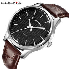 CUENA Brand Watches Men Fashion Watch Quartz Faux Leather Wristwatches