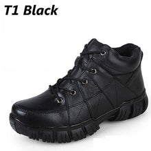 Genuine Leather Mens Boots Ankle Climbing Army Boots Outdoor Waterproof Boots