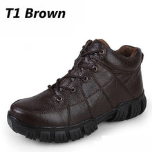 Genuine Leather Mens Boots Ankle Climbing Army Boots Outdoor Waterproof Boots