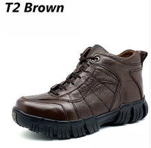 Genuine Leather Mens Boots Ankle Climbing Army Boots Outdoor Waterproof Boots