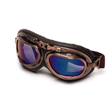 Triclicks Helmet Steampunk Copper Glasses Motorcycle Flying Goggles Vintage Pilot Biker