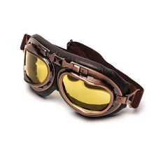 Triclicks Helmet Steampunk Copper Glasses Motorcycle Flying Goggles Vintage Pilot Biker