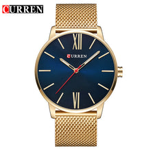CURREN  Men's Black Casual Business Stainless Steel Mesh band Quartz