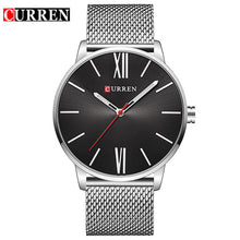 CURREN  Men's Black Casual Business Stainless Steel Mesh band Quartz