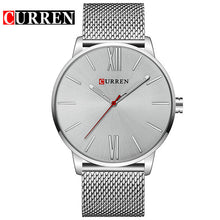 CURREN  Men's Black Casual Business Stainless Steel Mesh band Quartz