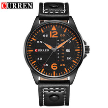 CURREN Fashion Brand Leather Strap Casual Men Sports Watch Quartz
