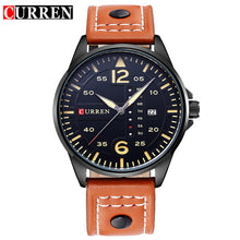 CURREN Fashion Brand Leather Strap Casual Men Sports Watch Quartz