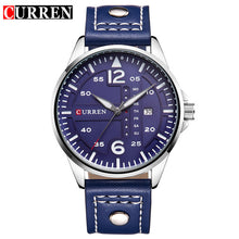 CURREN Fashion Brand Leather Strap Casual Men Sports Watch Quartz