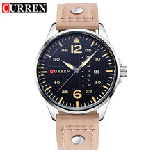 CURREN Fashion Brand Leather Strap Casual Men Sports Watch Quartz