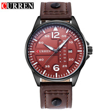 CURREN Fashion Brand Leather Strap Casual Men Sports Watch Quartz
