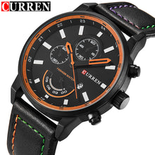 CURREN Men's Leather Strap Casual Wrist Watch