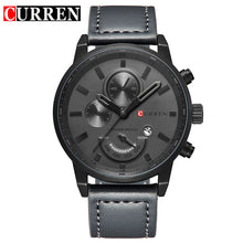 CURREN Men's Leather Strap Casual Wrist Watch