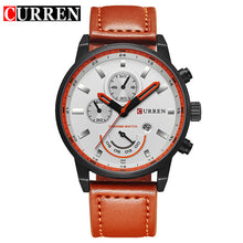 CURREN Men's Leather Strap Casual Wrist Watch